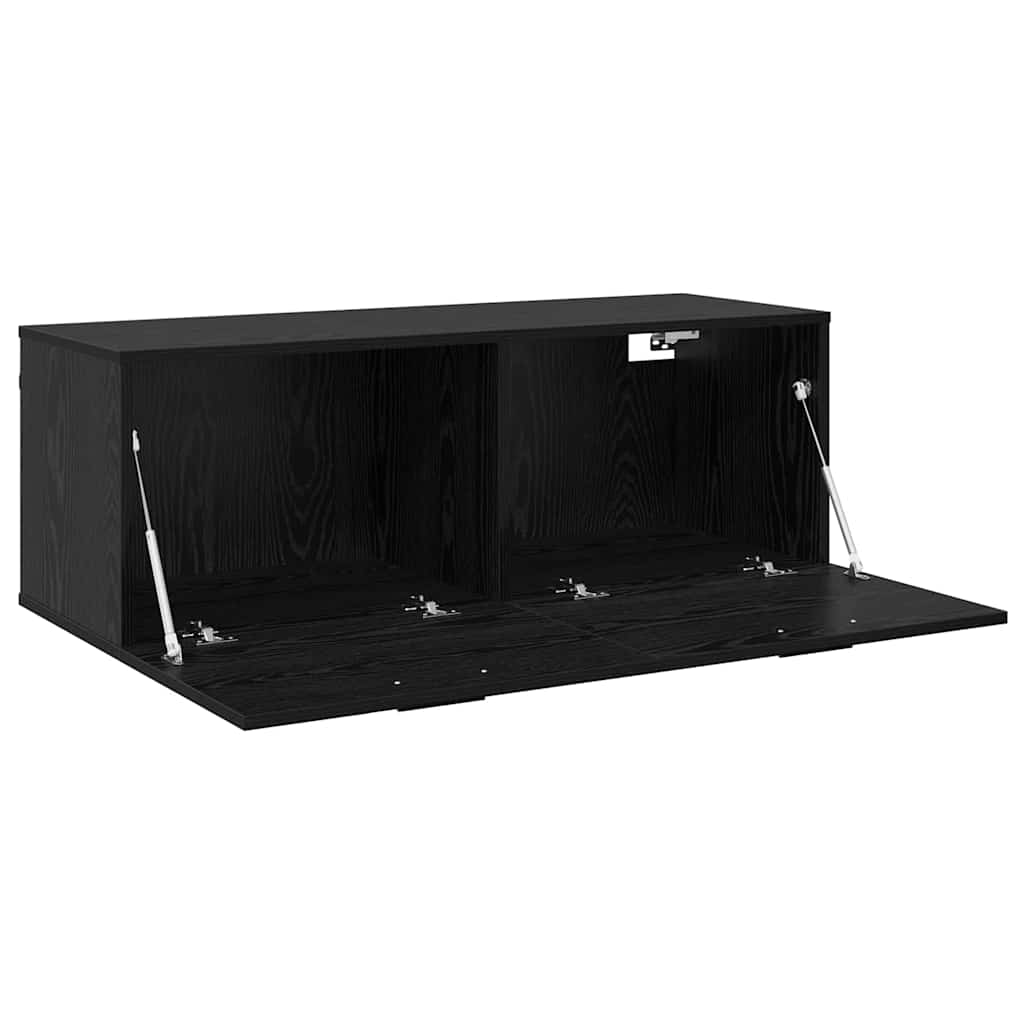 vidaXL Wall-Mounted Cabinet Wall-mounted Black Oak 100 x 36.5 x 35 cm