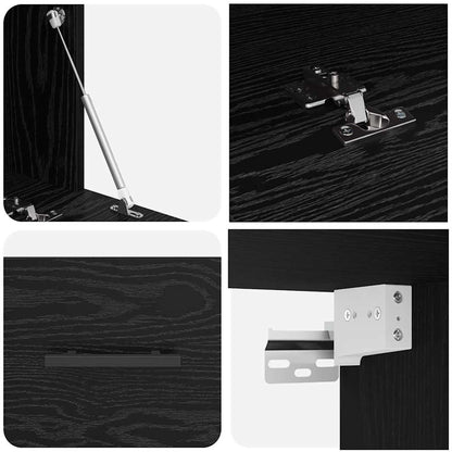 vidaXL Wall Cabinet 100 x 36.5 x 35 cm Engineered Wood Black oak