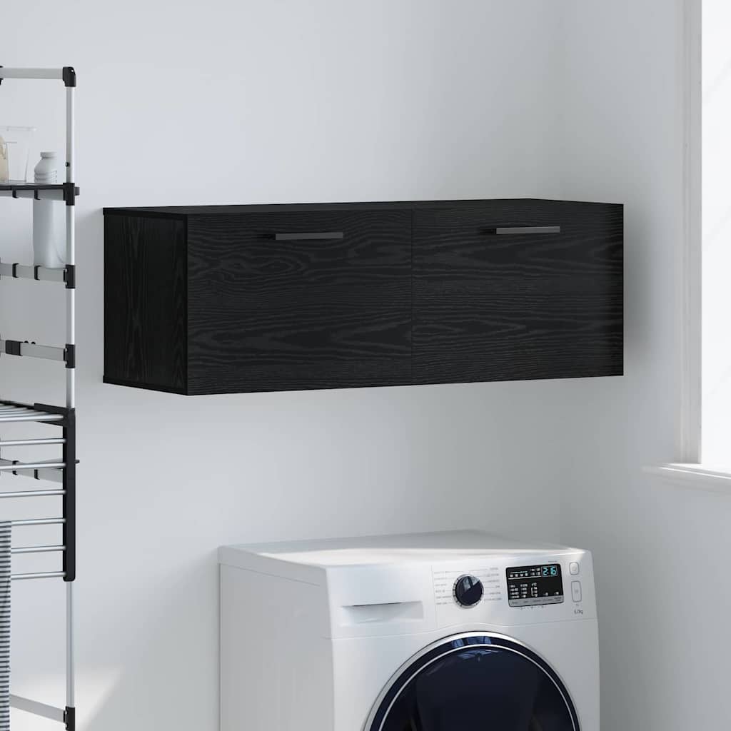 vidaXL Wall Cabinet 100 x 36.5 x 35 cm Engineered Wood Black oak