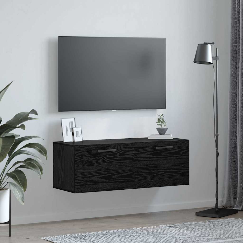 vidaXL Wall Cabinet 100 x 36.5 x 35 cm Engineered Wood Black oak