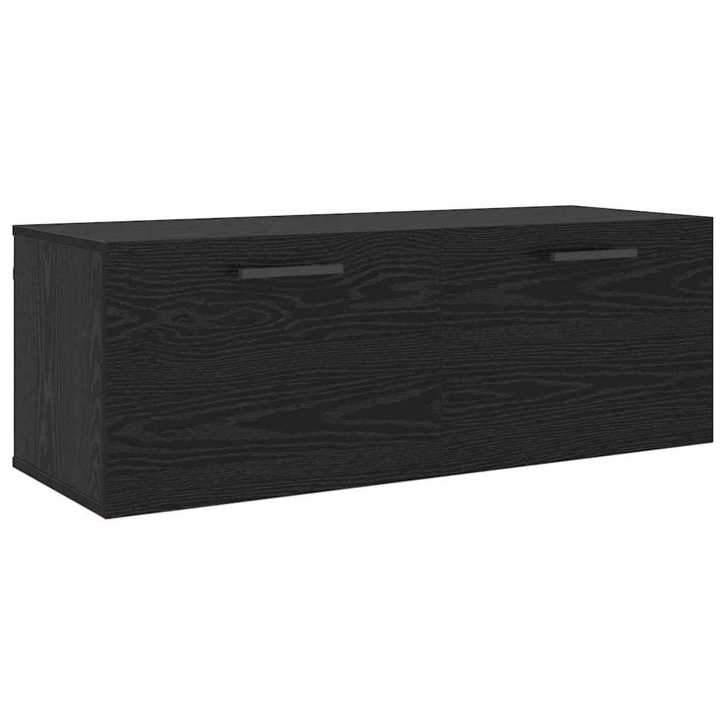 vidaXL Wall Cabinet 100 x 36.5 x 35 cm Engineered Wood Black oak
