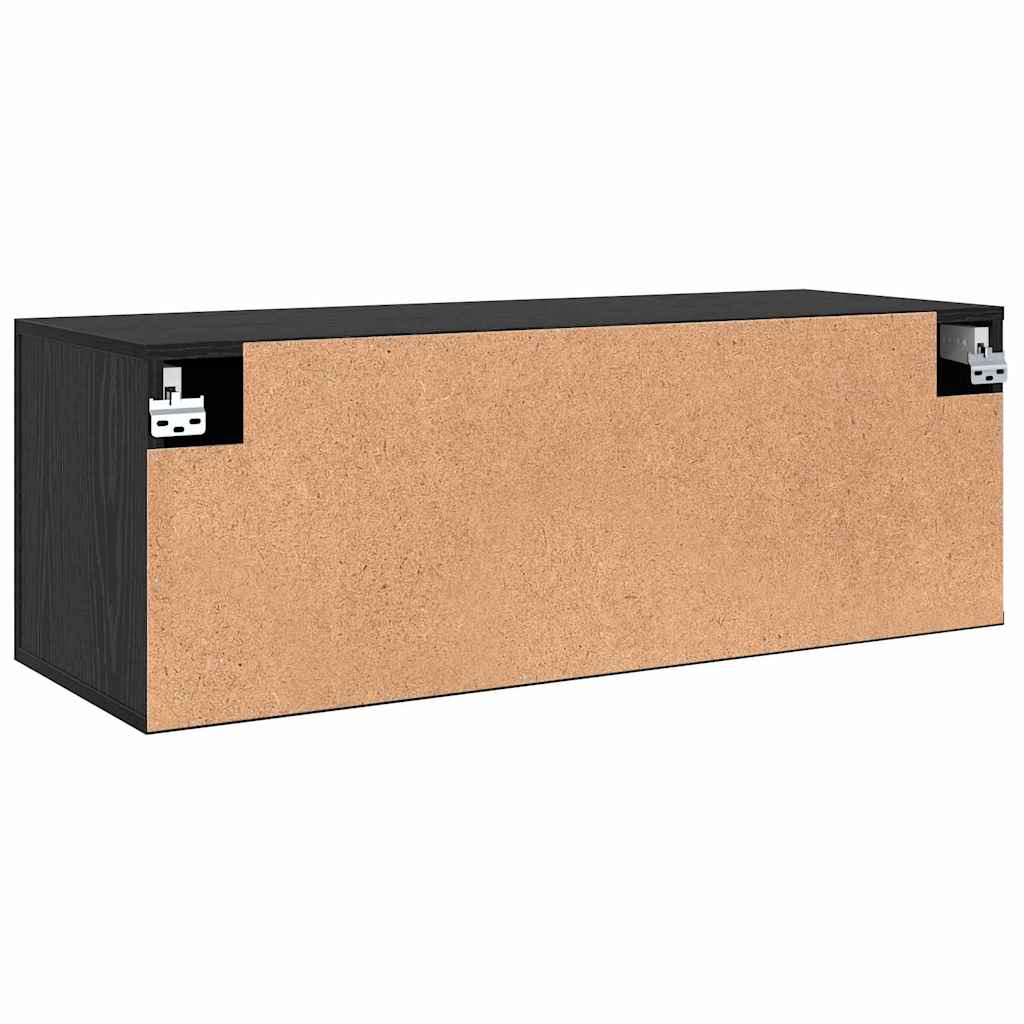 vidaXL Wall Cabinet 100 x 36.5 x 35 cm Engineered Wood Black oak