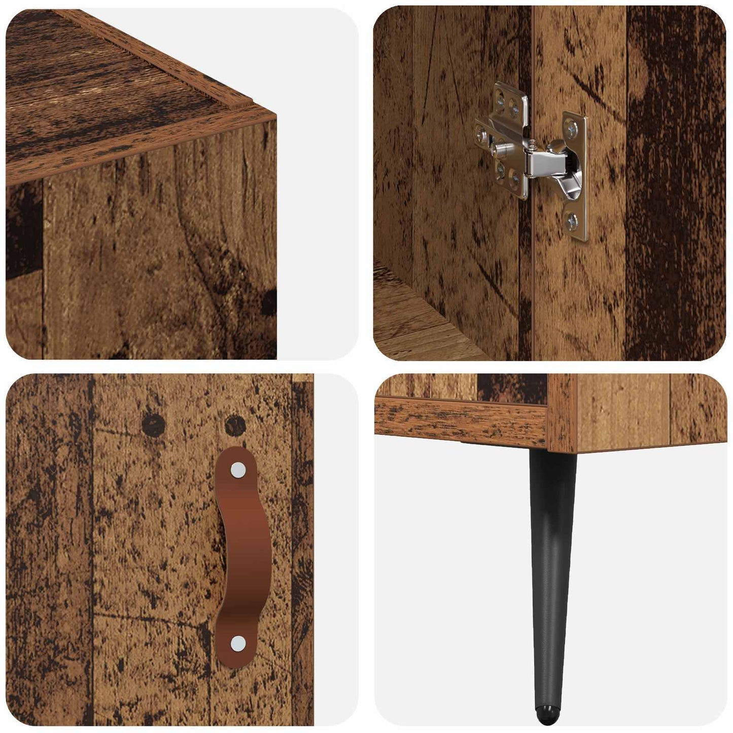 vidaXL Sideboard Old Wood 89.5 x 34 x 80 cm Engineered Wood