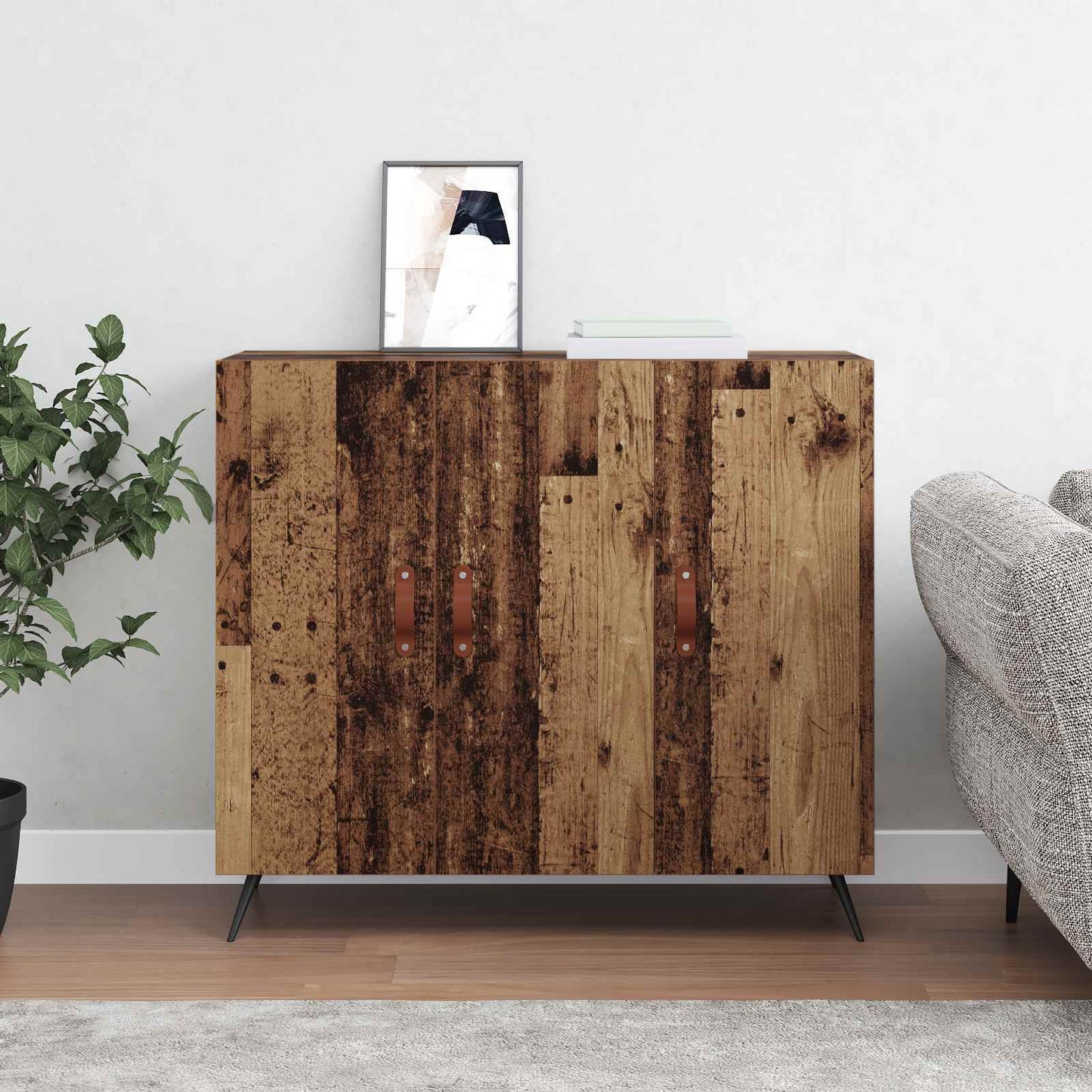 vidaXL Sideboard Old Wood 89.5 x 34 x 80 cm Engineered Wood