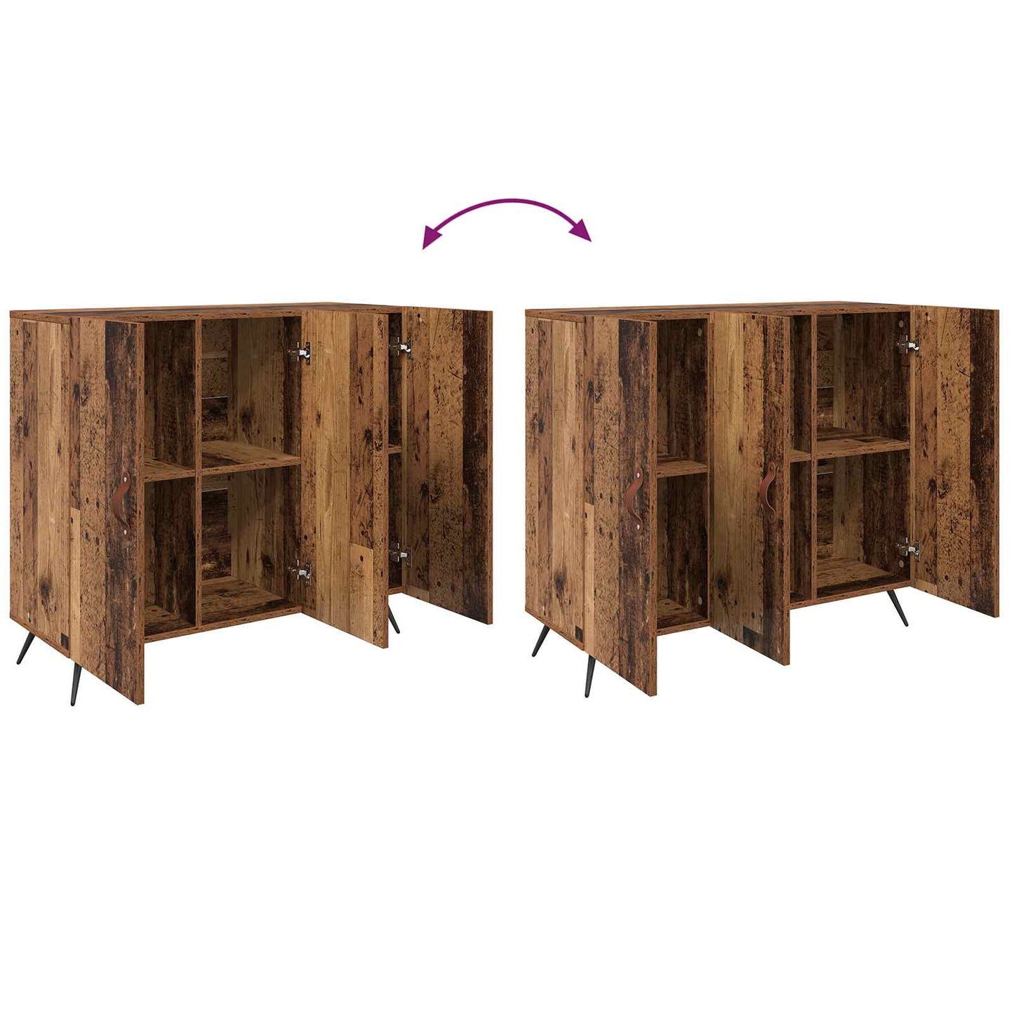 vidaXL Sideboard Old Wood 89.5 x 34 x 80 cm Engineered Wood