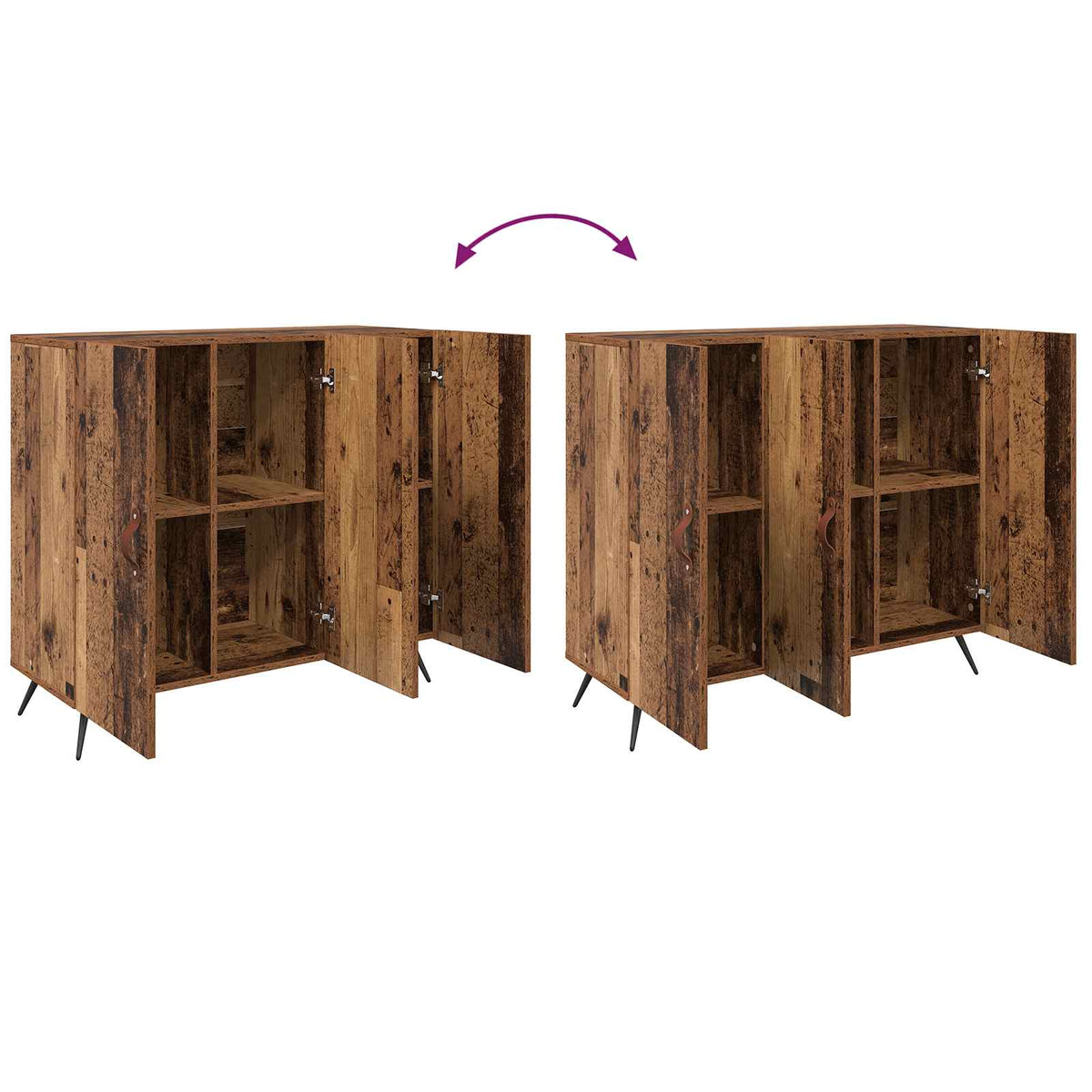 vidaXL Sideboard Old Wood 89.5 x 34 x 80 cm Engineered Wood
