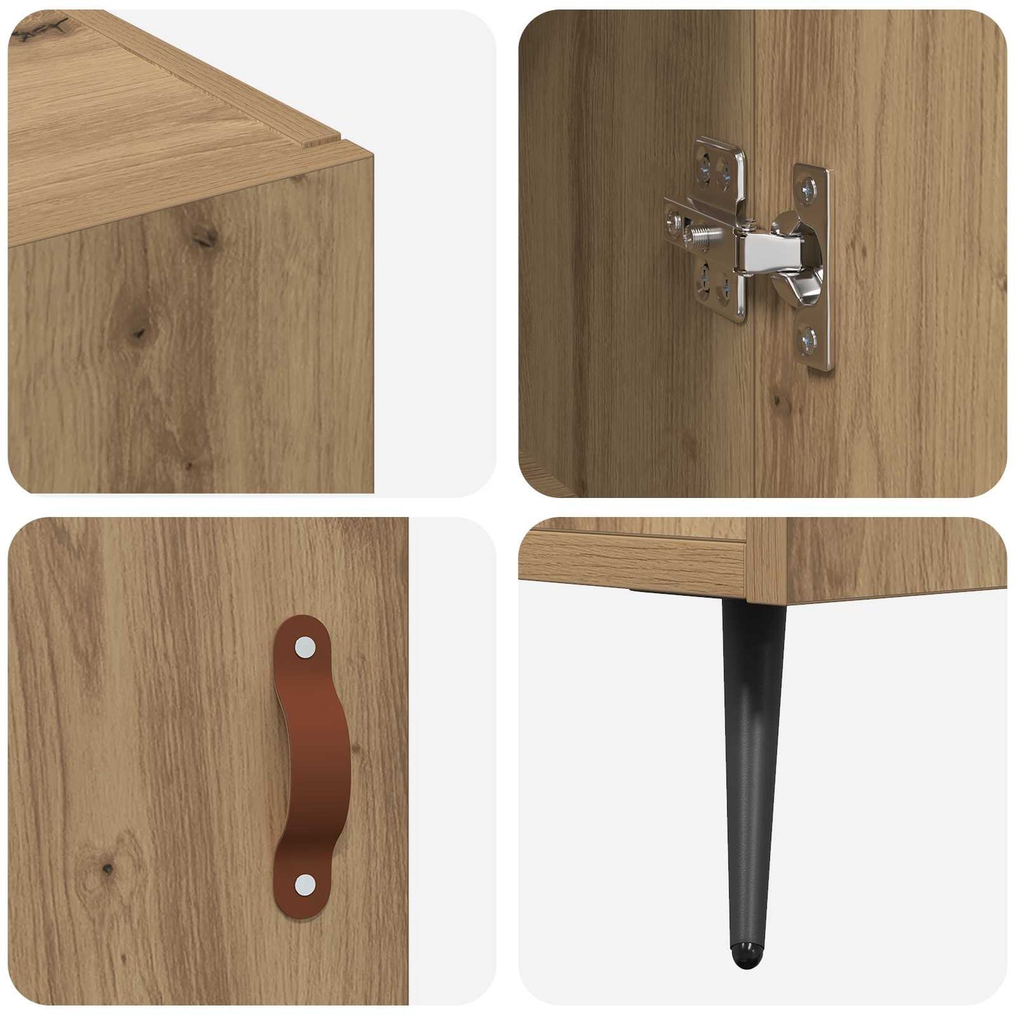 vidaXL Sideboard Artisan Oak 89.5 x 34 x 80 cm Engineered Wood