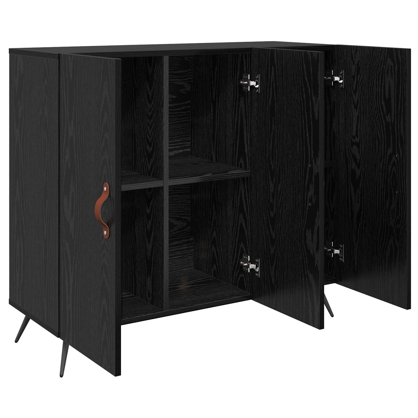 vidaXL Sideboard Black Oak 89.5 x 34 x 80 cm Engineered Wood