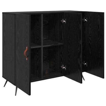 vidaXL Sideboard Black Oak 89.5 x 34 x 80 cm Engineered Wood