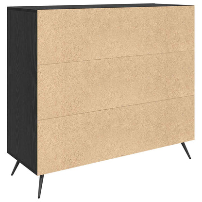 vidaXL Sideboard Black Oak 89.5 x 34 x 80 cm Engineered Wood