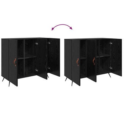 vidaXL Sideboard Black Oak 89.5 x 34 x 80 cm Engineered Wood