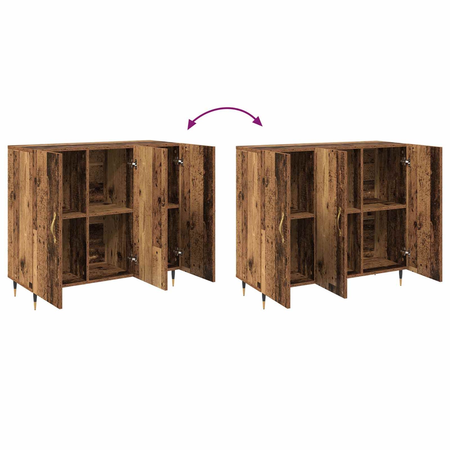 vidaXL Sideboard Old Wood 90 x 34 x 80 cm Engineered Wood