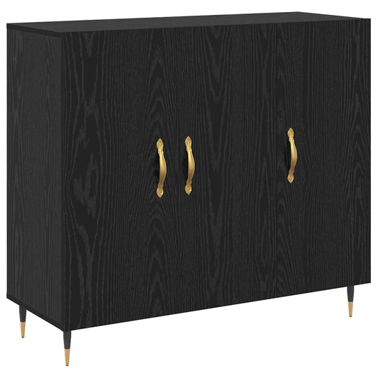 vidaXL Sideboard Black Oak 90 x 34 x 80 cm Engineered Wood