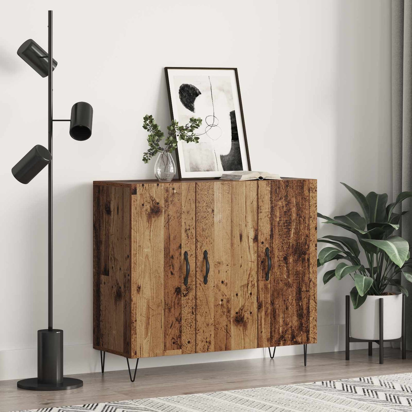 vidaXL Sideboard Old Wood 90 x 32.5 x 80 cm Engineered Wood