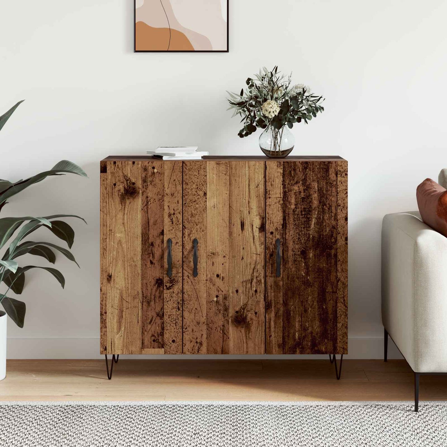 vidaXL Sideboard Old Wood 90 x 32.5 x 80 cm Engineered Wood