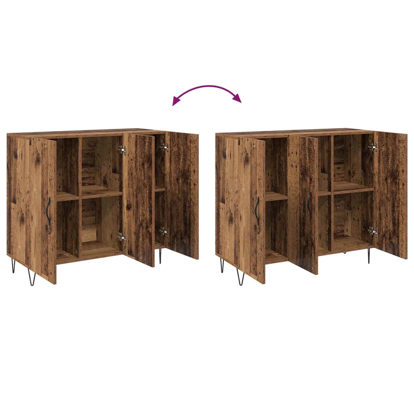 vidaXL Sideboard Old Wood 90 x 32.5 x 80 cm Engineered Wood