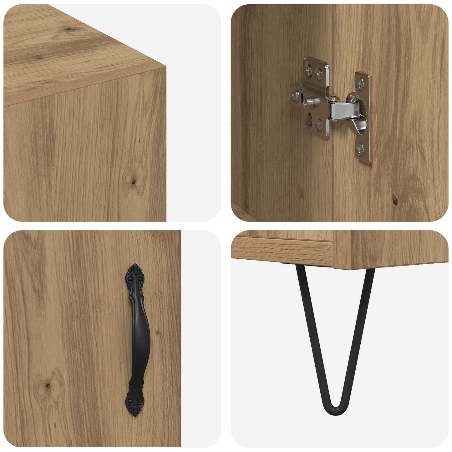 vidaXL Sideboard Artisan Oak 90 x 32.5 x 80 cm Engineered Wood