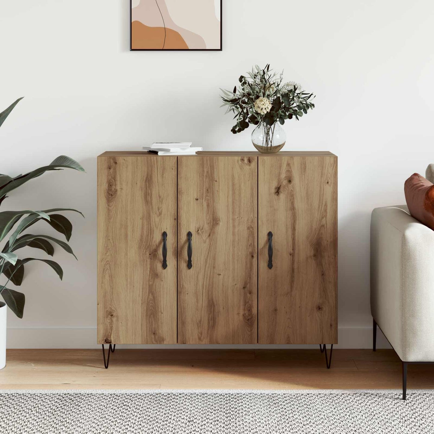 vidaXL Sideboard Artisan Oak 90 x 32.5 x 80 cm Engineered Wood