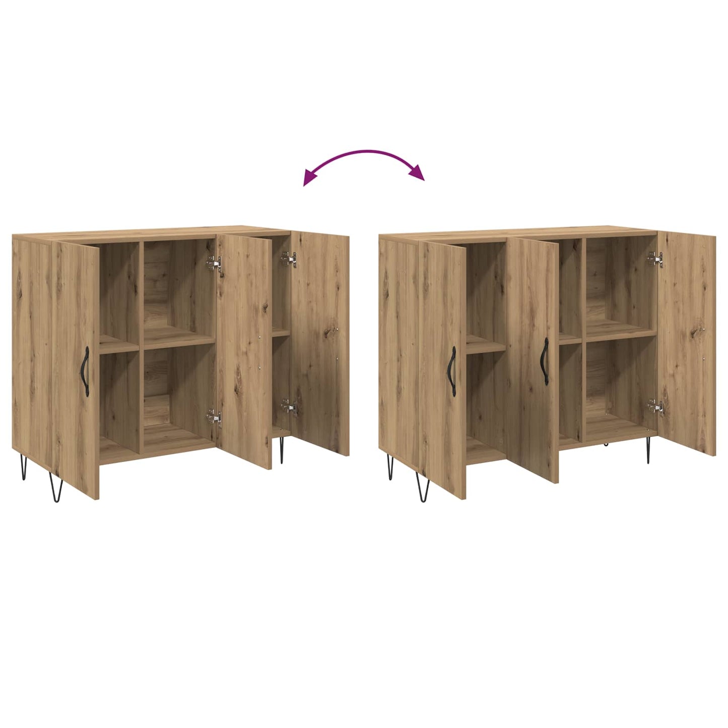 vidaXL Sideboard Artisan Oak 90 x 32.5 x 80 cm Engineered Wood