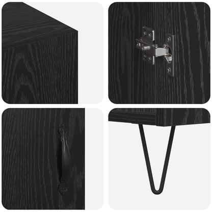 vidaXL Sideboard Black Oak 90 x 32.5 x 80 cm Engineered Wood