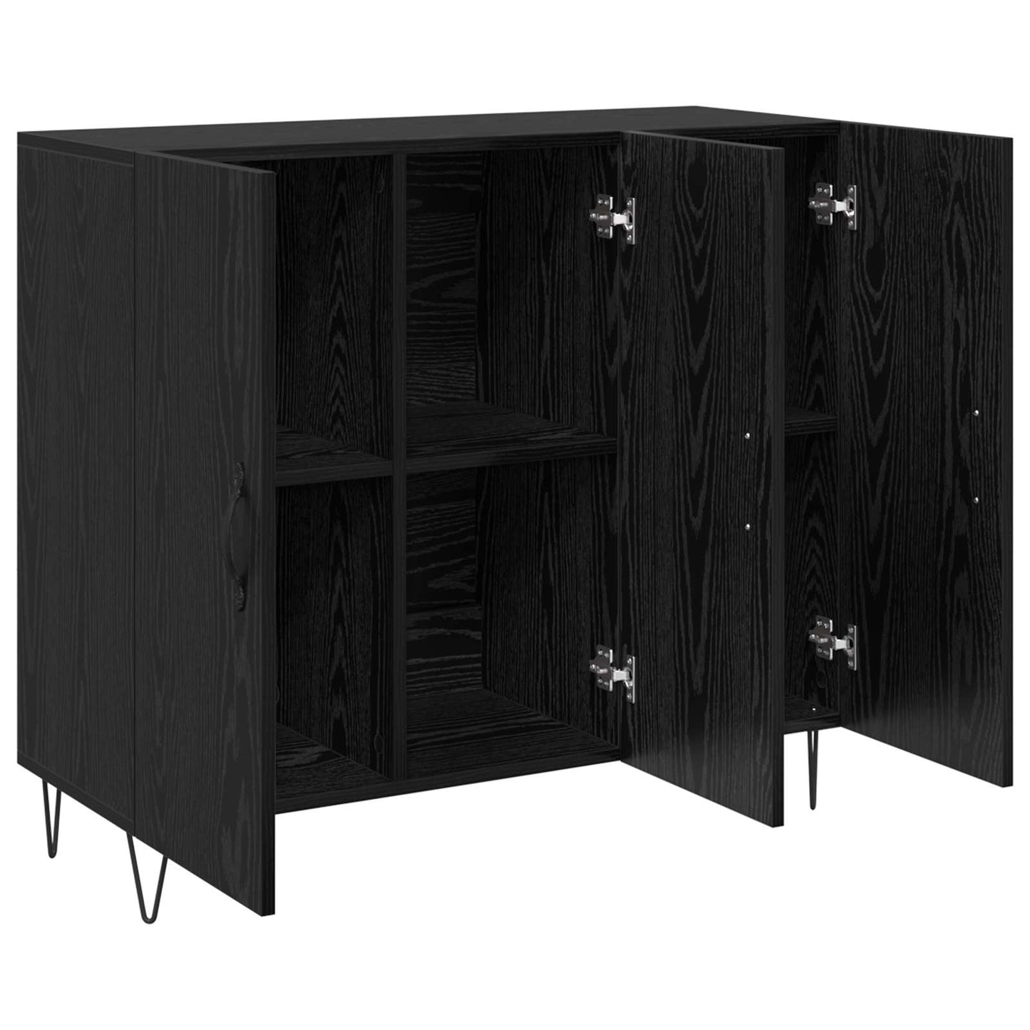 vidaXL Sideboard Black Oak 90 x 32.5 x 80 cm Engineered Wood