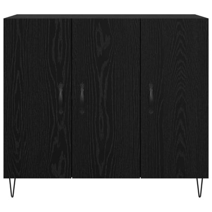 vidaXL Sideboard Black Oak 90 x 32.5 x 80 cm Engineered Wood
