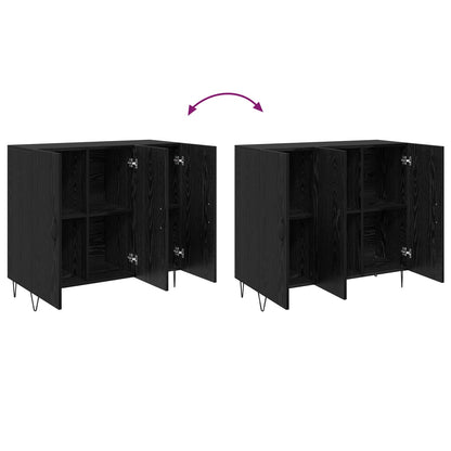 vidaXL Sideboard Black Oak 90 x 32.5 x 80 cm Engineered Wood