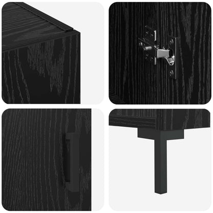 vidaXL Sideboard Black Oak 90 x 34 x 80 cm Engineered Wood