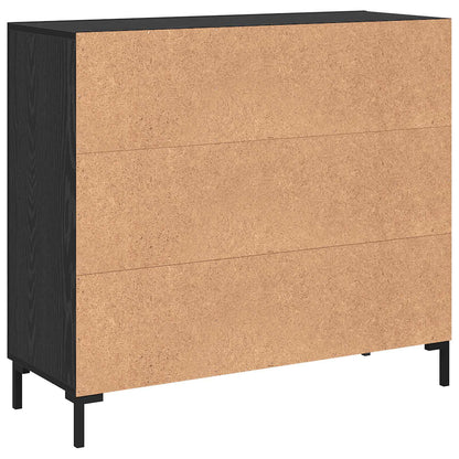 vidaXL Sideboard Black Oak 90 x 34 x 80 cm Engineered Wood