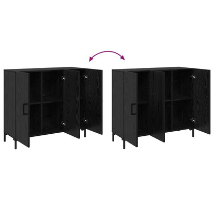 vidaXL Sideboard Black Oak 90 x 34 x 80 cm Engineered Wood