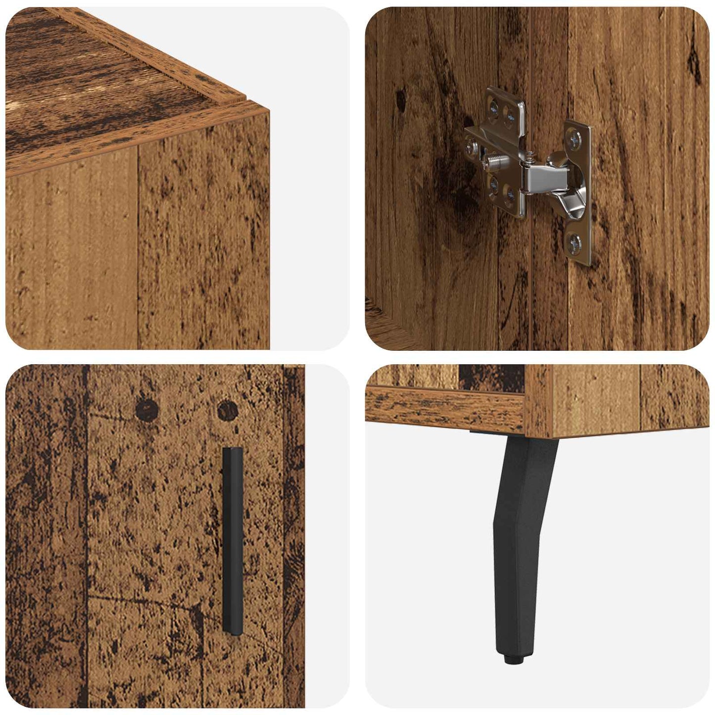 vidaXL Sideboard Old Wood 90 x 34 x 80 cm Engineered Wood