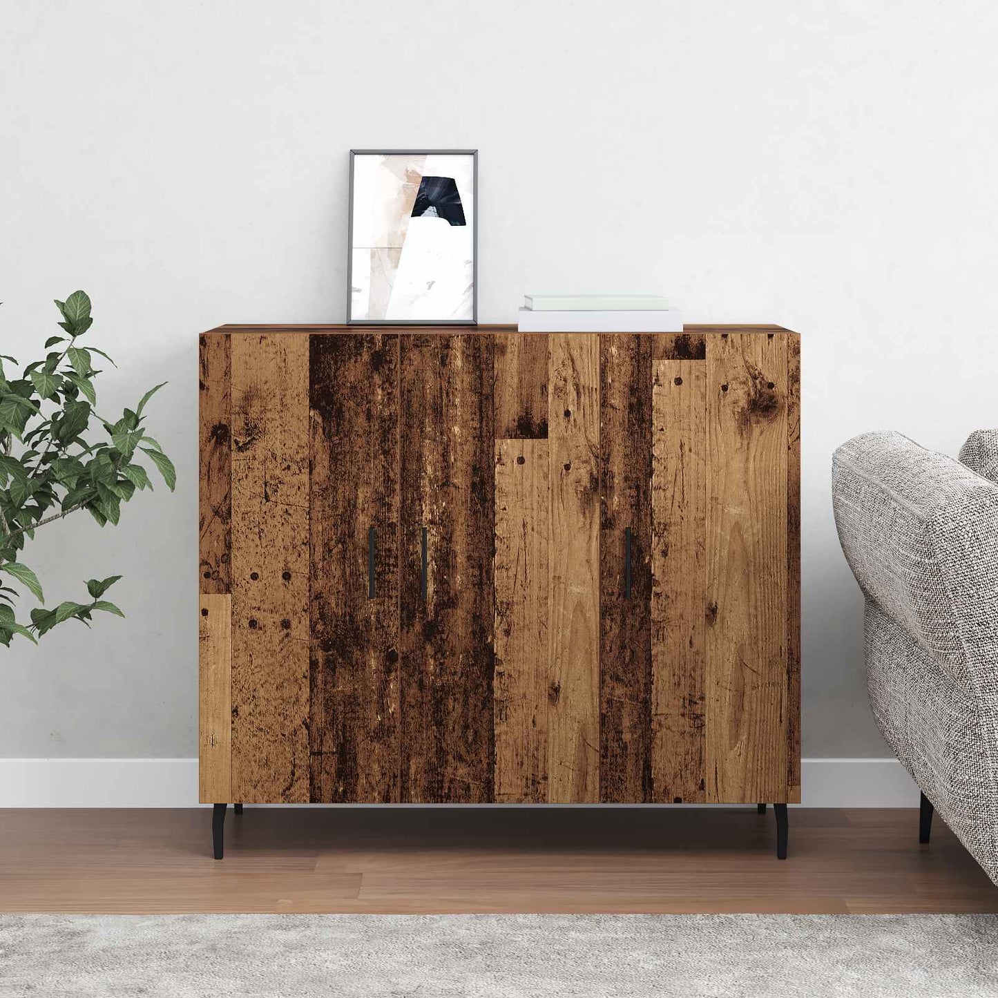 vidaXL Sideboard Old Wood 90 x 34 x 80 cm Engineered Wood