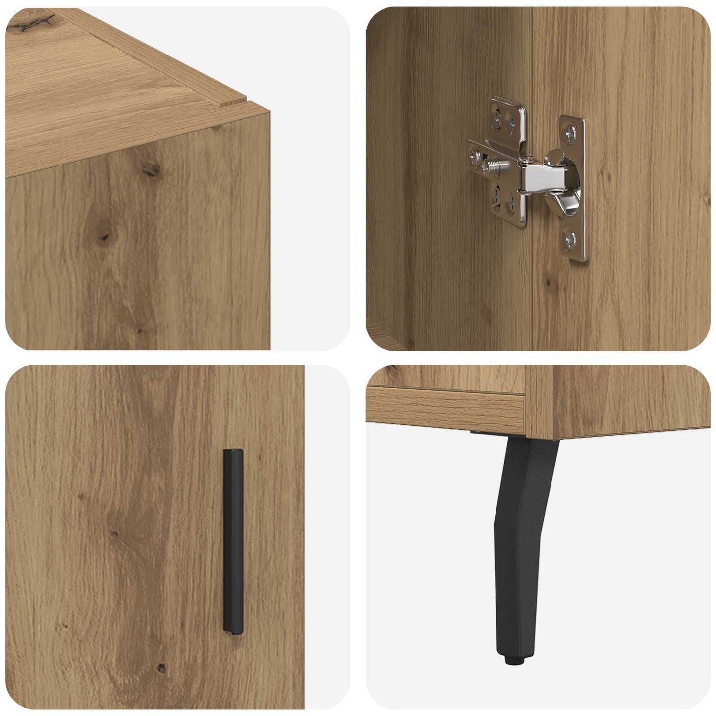 vidaXL Sideboard Artisan Oak 90 x 34 x 80 cm Engineered Wood