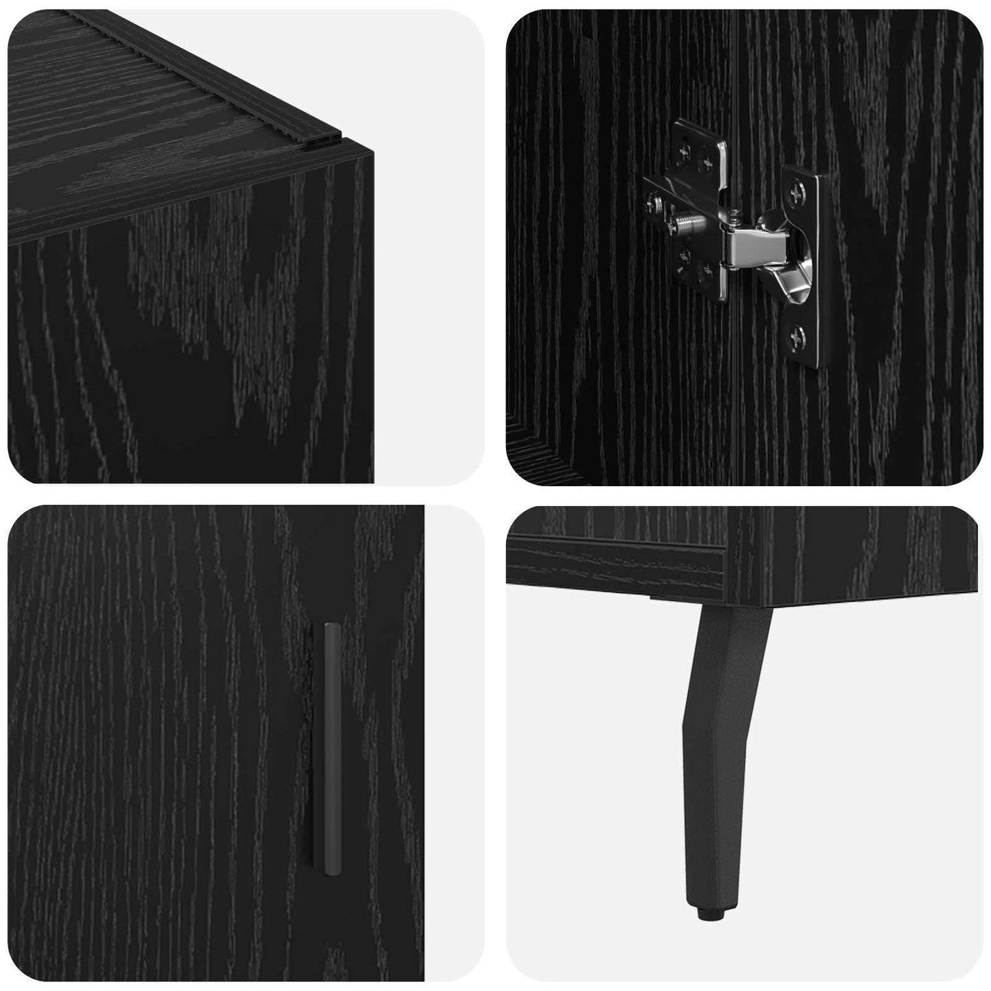 vidaXL Sideboard Black Oak 90 x 34 x 80 cm Engineered Wood
