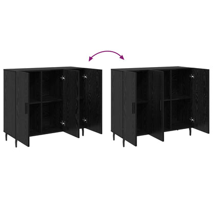 vidaXL Sideboard Black Oak 90 x 34 x 80 cm Engineered Wood