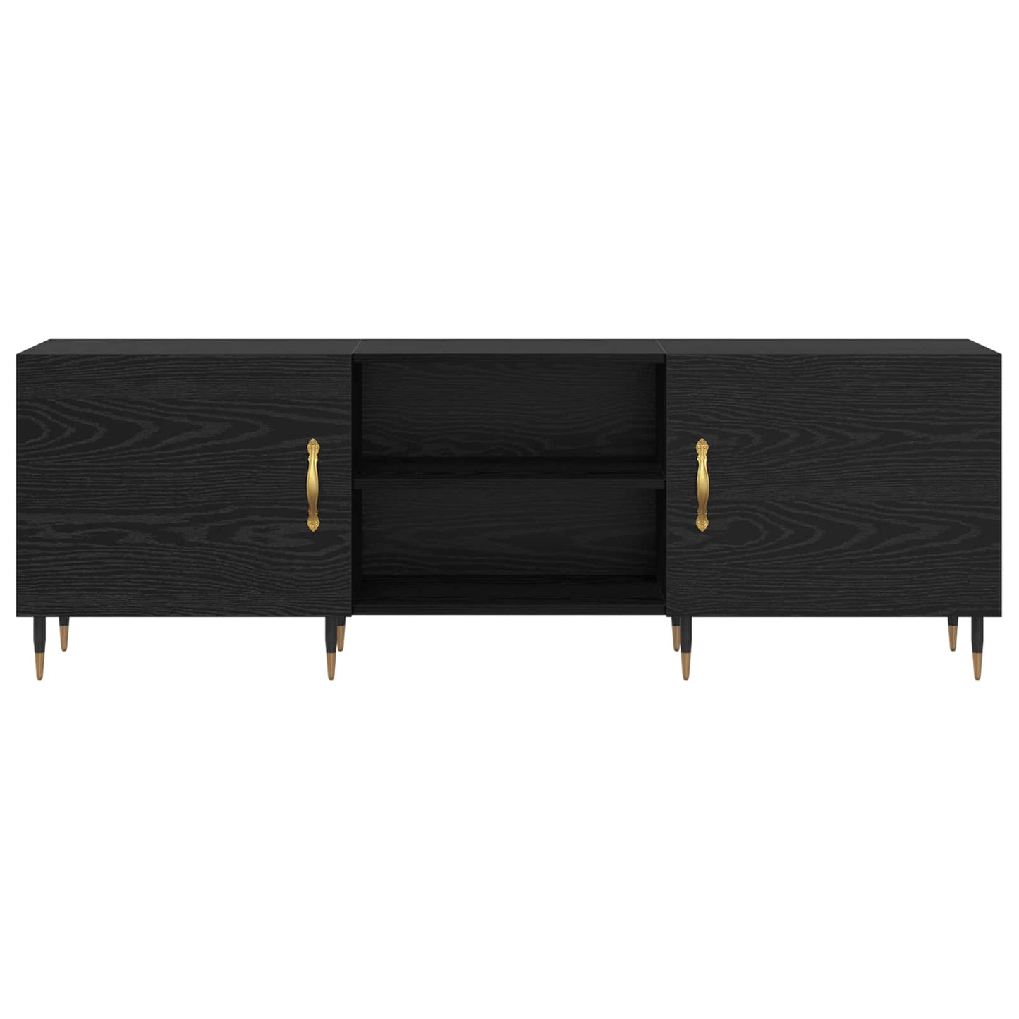 vidaXL TV Cabinet Black oak 150 x 30 x 50 cm Engineered wood
