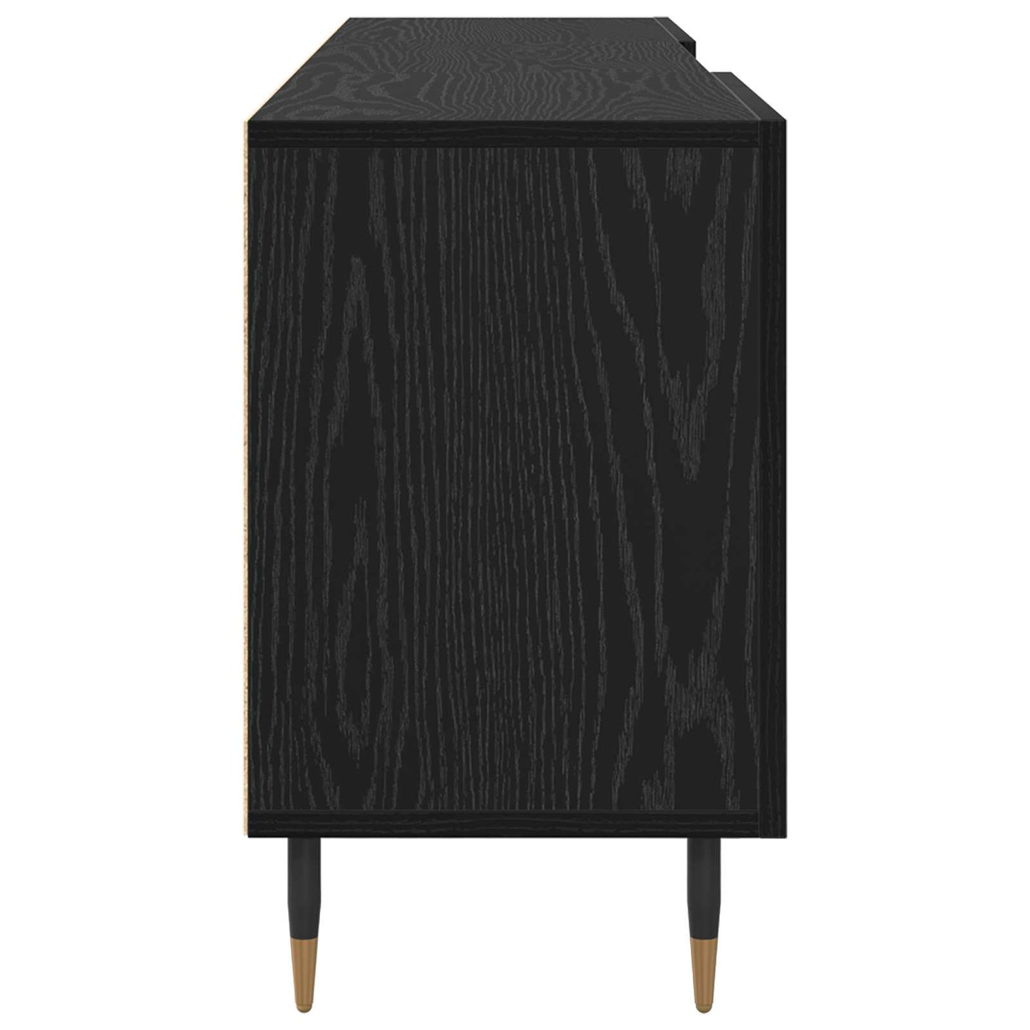 vidaXL TV Cabinet Black oak 150 x 30 x 50 cm Engineered wood