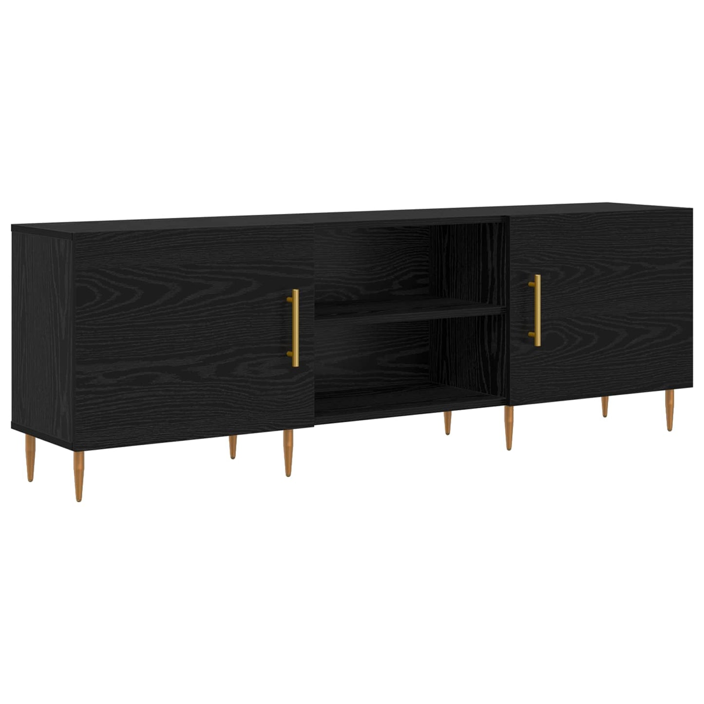 vidaXL TV Cabinet Black oak 150 x 30 x 50 cm Engineered wood