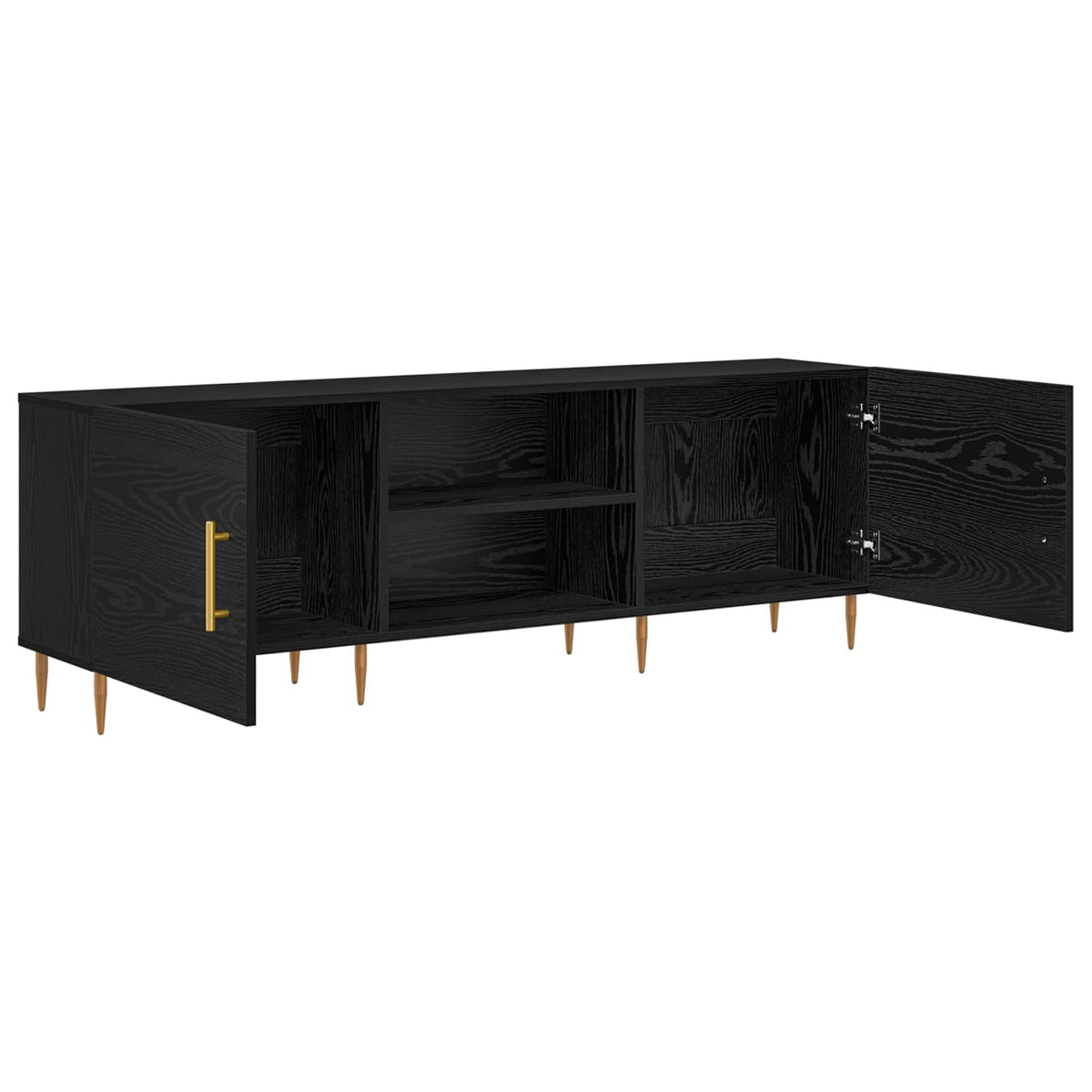 vidaXL TV Cabinet 150 x 30 x 50 cm Black oak Engineered wood