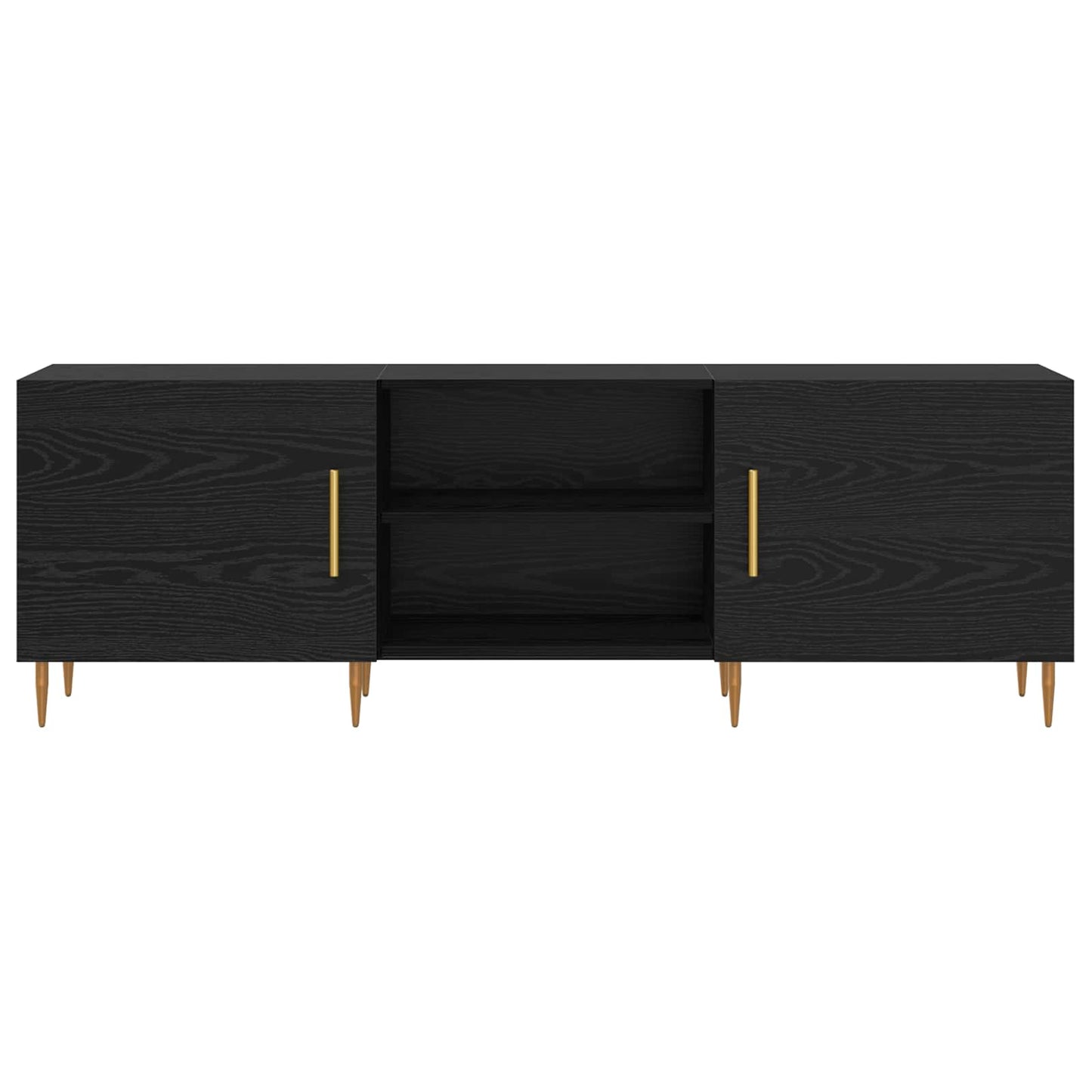 vidaXL TV Cabinet Black oak 150 x 30 x 50 cm Engineered wood