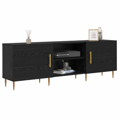 vidaXL TV Cabinet 150 x 30 x 50 cm Black oak Engineered wood