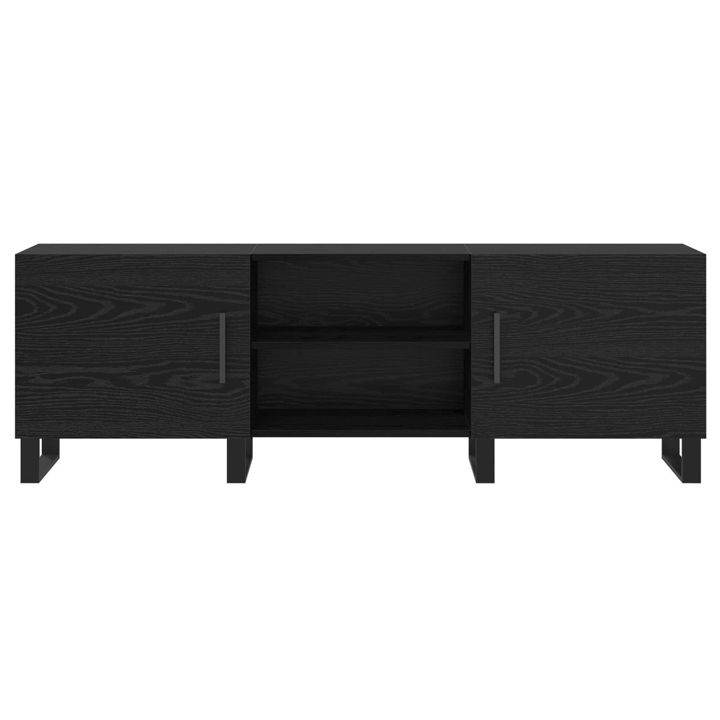 vidaXL TV Cabinet Black Oak 150 x 30 x 50 cm Engineered Wood