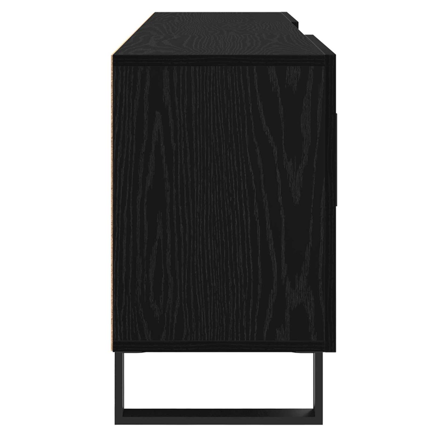 vidaXL TV Cabinet Black Oak 150 x 30 x 50 cm Engineered Wood
