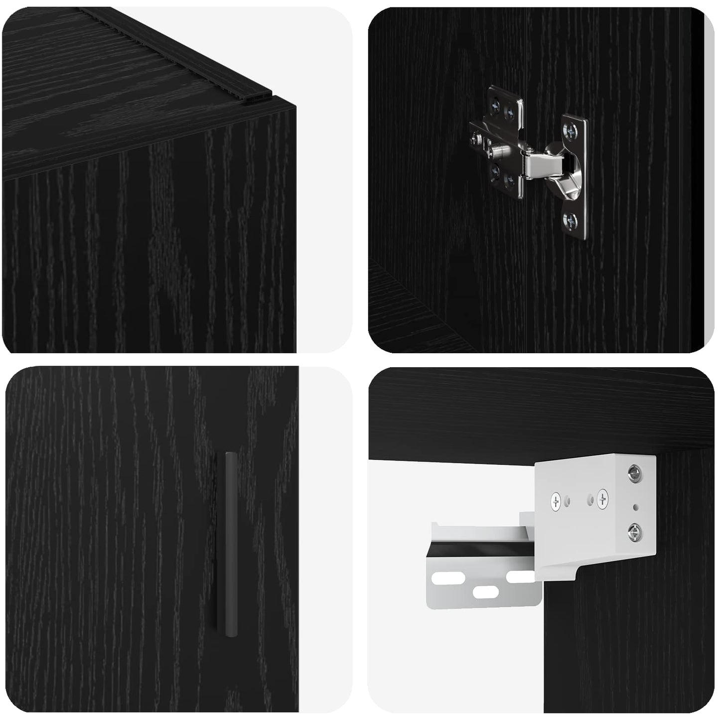 vidaXL Wall Mounted Cabinet Black 69.5 x 34 x 90 cm Engineered Wood