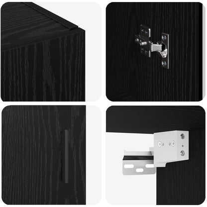 vidaXL Wall Mounted Cabinet Black 69.5 x 34 x 90 cm Engineered Wood