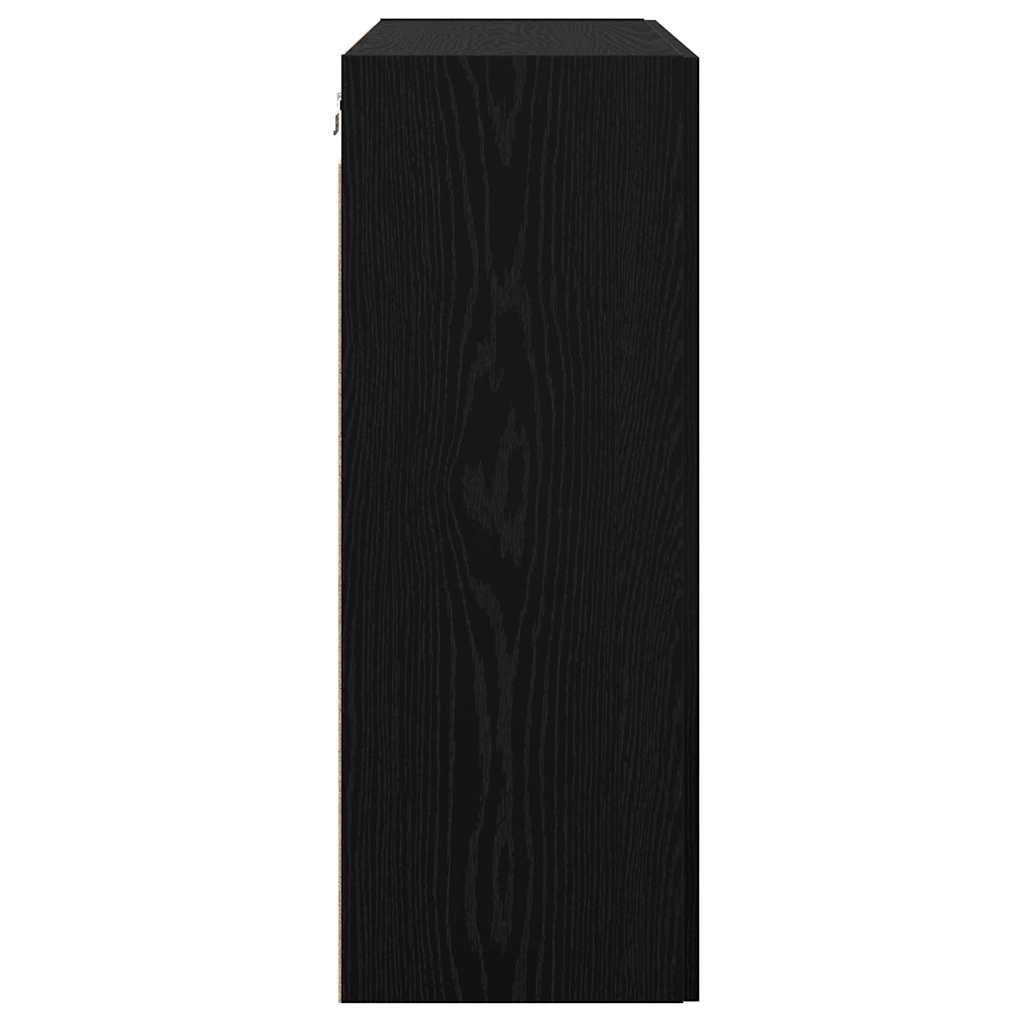 vidaXL Wall Mounted Cabinet Wall-mounted Black oak 69.5 x 34 x 90 cm