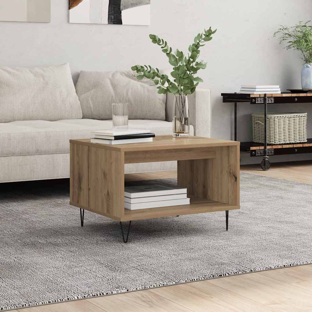 vidaXL Coffee Table Artisan oak 60 x 50 x 40 cm Engineered wood