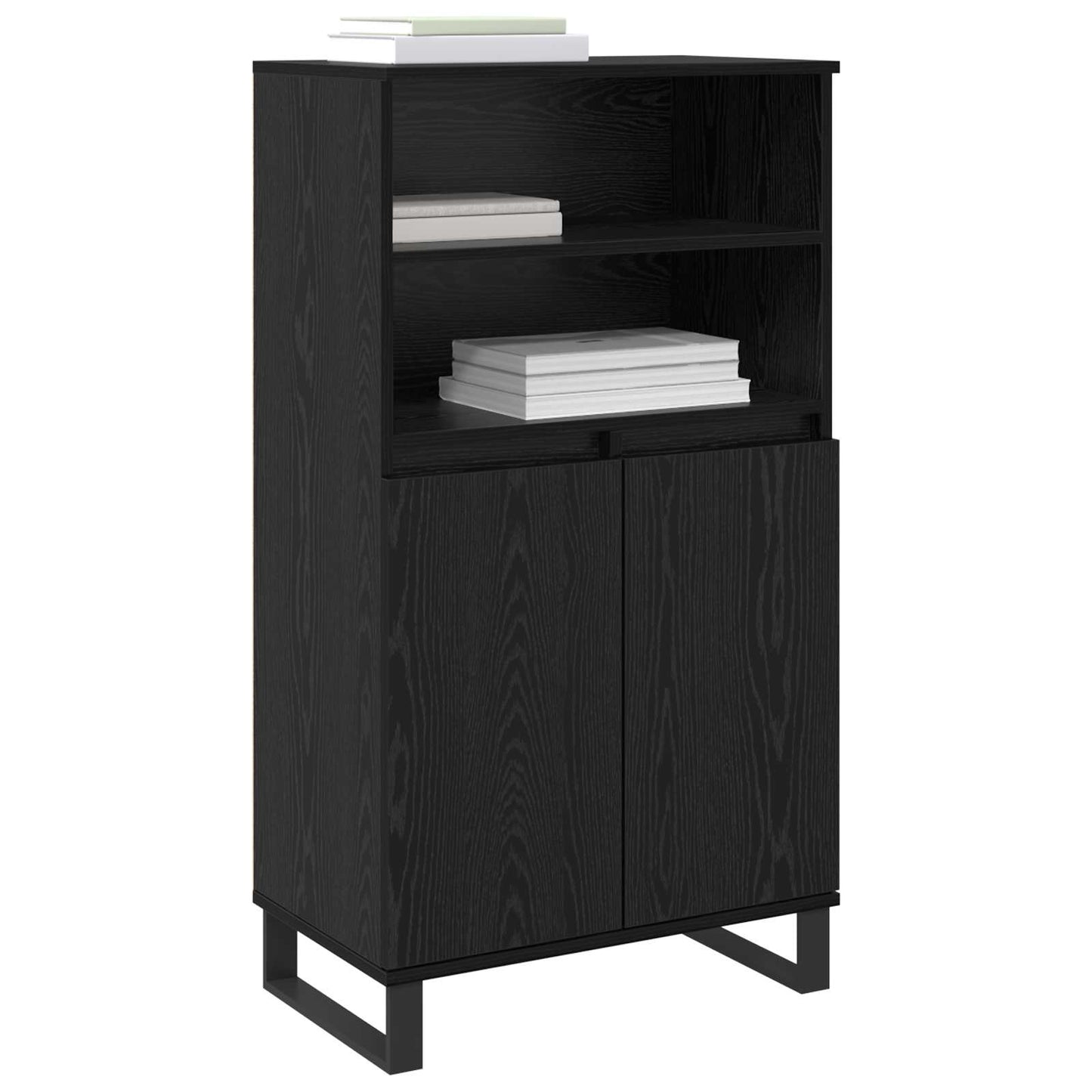 vidaXL Highboard Black 60 x 36 x 110 cm Engineered Wood