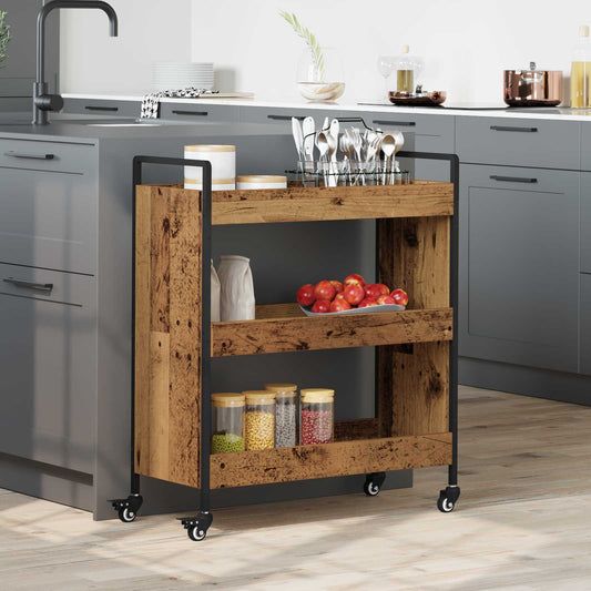vidaXL Kitchen Trolley Old Wood 70 x 30 x 82 cm Engineered Wood