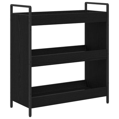 vidaXL Kitchen Trolley Black Oak 70 x 30 x 82 cm Engineered Wood
